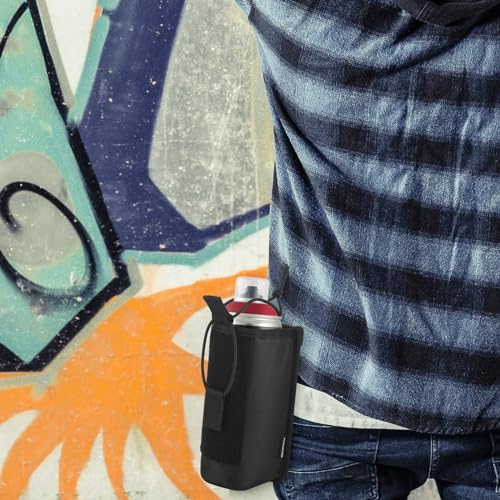 1680D Black Spray Can Belt Holster, 1 Pack Spray Bottle Holder with Metal Belt Clip for 12Oz 2X Ultra Cover Spray Paint (Case Only)
