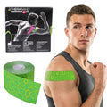 THERABAND Kinesiology Tape, Knee, Athletic, Roll, 2", Electric Green/Yellow - color: Electric Green/Yellow, size: 2" x 16.4, style: 1 Roll