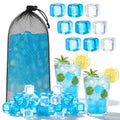 100 Pack Reusable Ice Cube for Drinks with Storage Bag