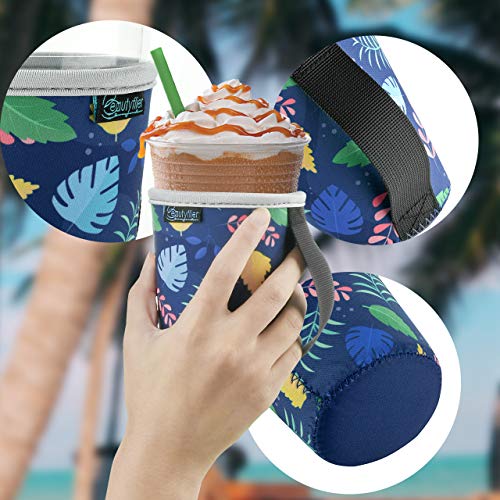 Reusable Insulated Neoprene Iced Coffee Sleeve, Hot & Cold Drink Cooler Cover for 16-32oz Cups, Compatible with Starbucks/Dunkin/McDonalds, Durable Beverage Holder for Cold Soda, Multi-Pattern Options - color: Pattern3