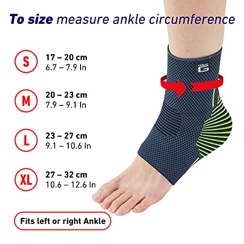 Neo-G Ankle Compression Sleeve Sports – Active – Ankle Compression Sleeve for Running - Lightweight, Elastic, Helps with Strains, Weak Ankles, Injury Recovery, Ankle Swelling Relief - S - size: Small: 17 - 20 cm / 6.7 - 7.9 in