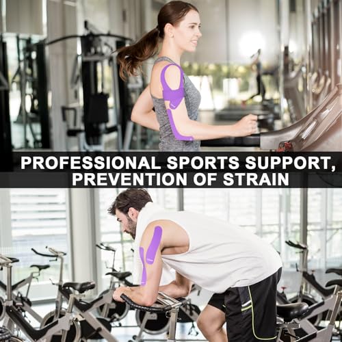 CKeep Kinesiology Tape precut Strips, 40 Count Elastic k Tape, Purple - color: Purple, size: 2 Rolls