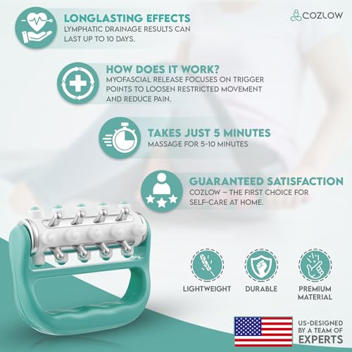 MyoRelease Lymphatic Drainage Massager - Green - Handheld Massage Roller - color: Green