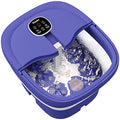 Collapsible Foot Spa Electric Rotary Massage with Heat, Bubble, Remote - color: Blue