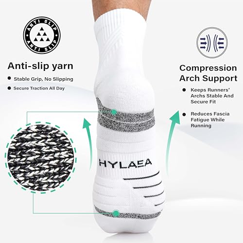 Hylaea Mens Quarter Running Socks for Athletic with Cushion Wicking Coolmax - color: Deep Blue Dark Green Red 3 Pairs, size: Small