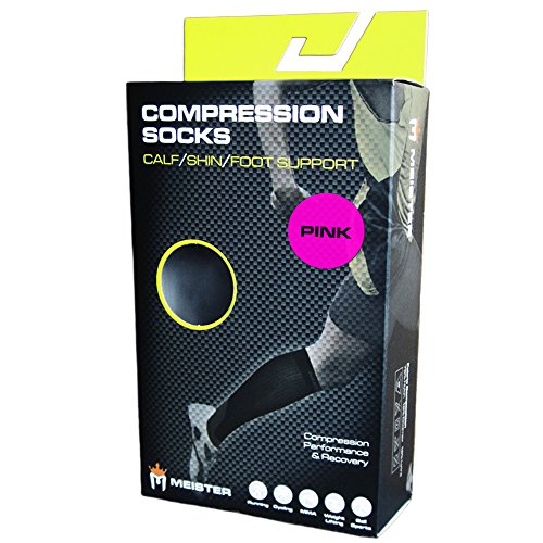 Meister Graduated 20-25mmHg Compression Socks for Shin Splints (Pair) - color: Pink, size: X-Small