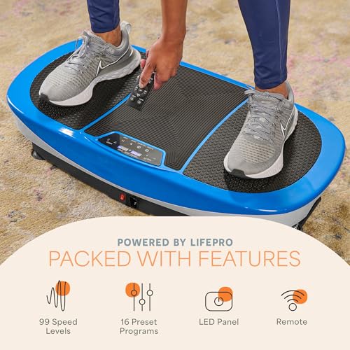 Lifepro Rumblex 4D Vibration Plate Exercise Machine with 7 Training Modes - color: Blue, size: Max