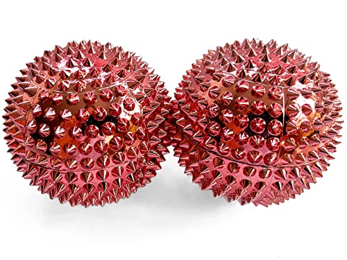 2X Spiky DBT Skill Balls | Magnetic Stress Relief Balls | Spiky Massage Balls for Relaxation, Tension Release, Focus & Mobility (Rose Gold, 2 Inch) - color: Rose Gold, size: 2 inches