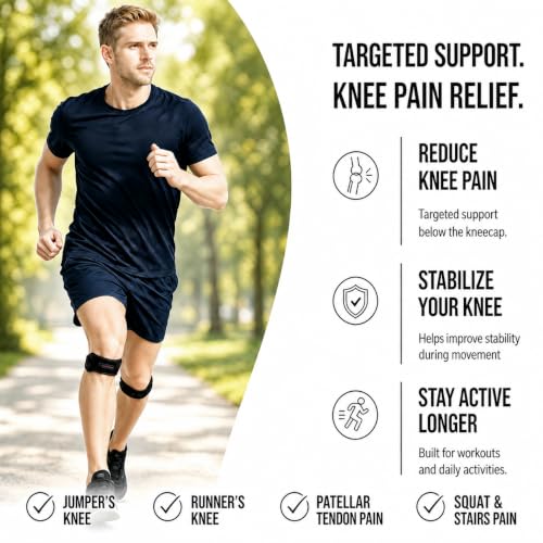 PRO Patella Tendon Knee Strap 2 Pack, Pain Relief Support Brace