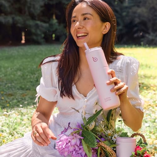 BOTTLE BOTTLE Insulated Water Bottle 24oz with Straw Lid and Handle Sports - color: Light Pink