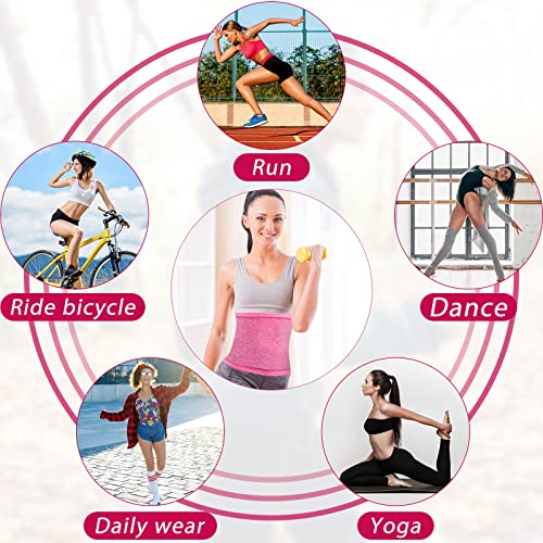 Geyoga Sweat Waist Trainer Stomach Wrap for Women - color: Light Pink Inner, size: X-Large