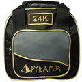 Pyramid Path Plus One Spare Tote Bowling Bag with Front Accessory Pocket - Holds One Bowling Ball and Small Accessories - color: Black/Gold/Grey 24K Edition