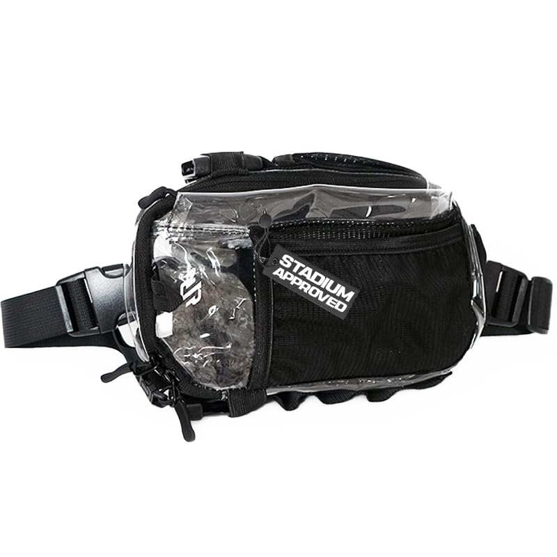 Clear Modular Fanny Pack – Stadium Approved 5x9 Belt Bag with Locking Zipper Clips – Anti-Theft See Through Crossbody for Sports Events, Concerts & Festivals - color: Clear