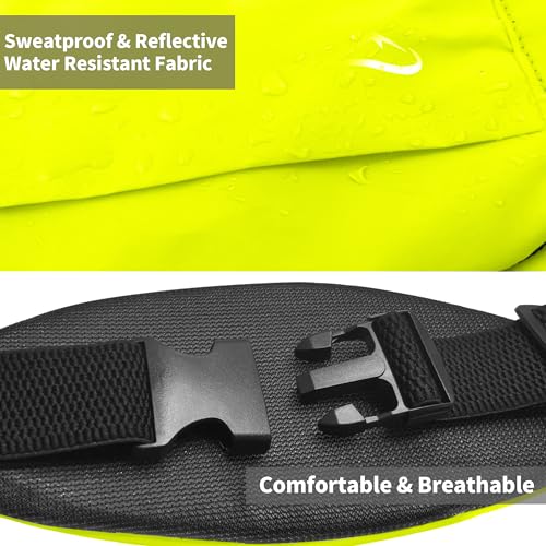 Running Fanny Pack Whole Bag Reflective, Running belt for Women &Men,Sweatproof Phone Holder Workout, Running Waist Pack(yellow) - color: yellow
