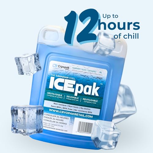 Cryopak ICEpak Hard Shell Reusable Ice Packs for Coolers and Lunch Box Use, Freezer Safe Gel Design, Professional Grade Cooling, Non-Toxic and BPA Free, Essential Travel Accessories - size: X Large (1 Pack)