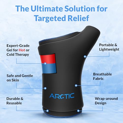 Two Pack | Wearable Thumb & Wrist Ice Pack – Reusable Hot Cold Compression for Hand, Finger, Carpal Tunnel, Arthritis, and Tendonitis Relief (Large) - size: Large