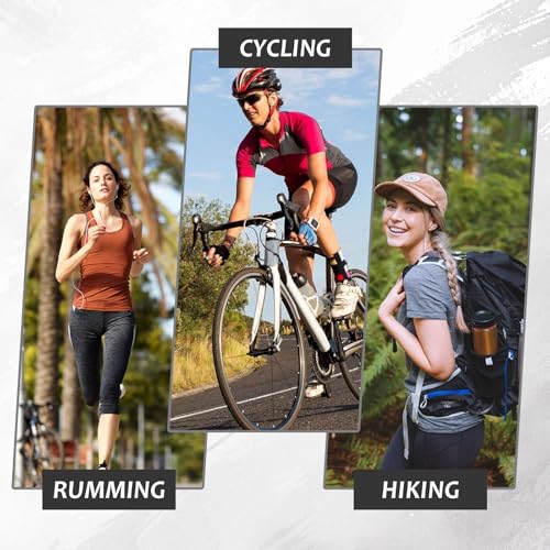 Running Belt with Water Bottle Black Fanny Pack with Water Bottle Holder, Running Hydration Belt Suitable for Hiking, Running, Walking, Jogging, Camping (With White Water Bottle * 2)