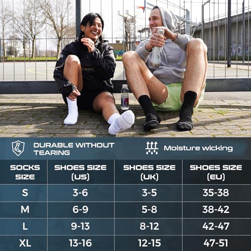 Rahhint CoolMax Quarter Compression Running Socks for Men Women, Wicking Cushion Athletic Hiking Socks 3 Pairs - color: Whiteblackdarkblue, size: 13-16