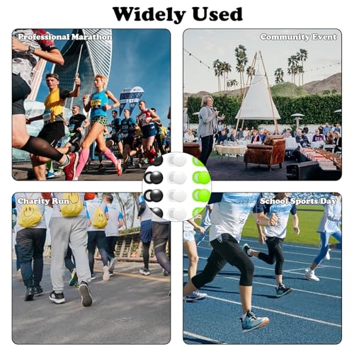 12Pcs Marathon Running Bib Clips Number Holder Race Bib Fixing Fastener Clip Magnets Number Buckle Field Securing Running Gear White Black Green for Triathlon Cycling Runners Field Supplies - color: Black white green