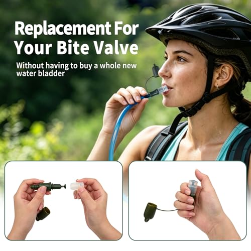 Hydration Bladder Bite Valve Replacement Mouthpiece Fit for Any Water Backpack and Most Brands, with Manual Switch Valve - color: 2 Pack on-off green