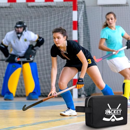 6 Pcs Hockey Tape Accessory Bag - Large Capacity Organizer with Double Zipper for Tape Wax Scissors Repair Kit Storage Office Hockey Supplies