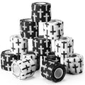 Geiserailie 12 Pack Christian Athletic Tapes 2 Inch x 5 Yards, White Black - color: White and Black
