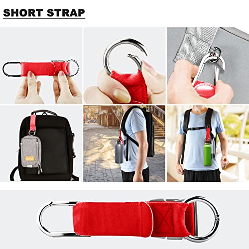 ZINZ Elastic Jacket Gripper Travel Strap with D-Ring Hooks and Buckle - color: Red