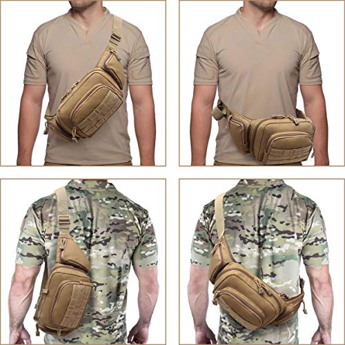 Tactical CCW Fanny Pack for Men Women, Concealed Carry Fanny Pack - color: Khaki