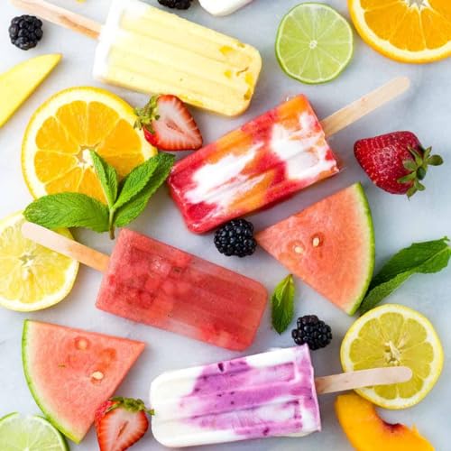 10-Cav Popsicle Molds, Silicone Ice Pop Mold for DIY Frozen Treats - color: Red