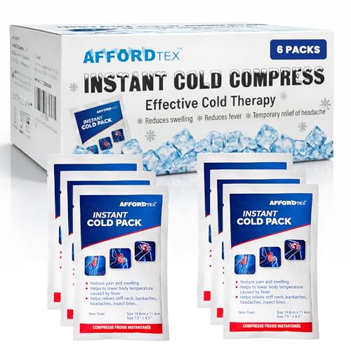 Instant Cold Pack, Disposable, Large, 7.5 x 4.5 Inches, Ice Packs for Pain Relief (6 per Pk) - color: 6 Per Pk