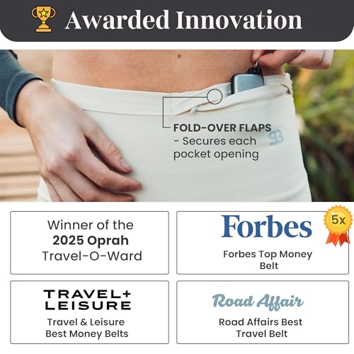 StashBandz Running Belt, Money Belt, 4-Pocket Phone Holder with Zipper - color: Black, size: X-Large