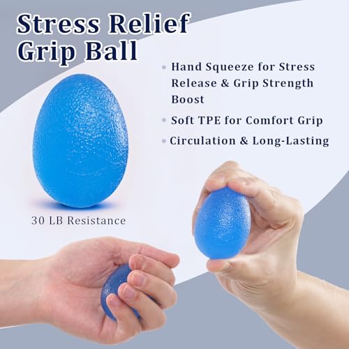 CYFIE Grip Strength Trainer Kit Adjustable 10-132Lbs Hand Exerciser Counter - color: Blue