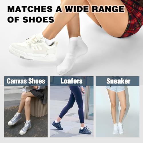 Walifrey Ankle Socks for Women, 6 Pairs Low Cut Athletic Socks - color: White/Black/Grey, size: 6-8