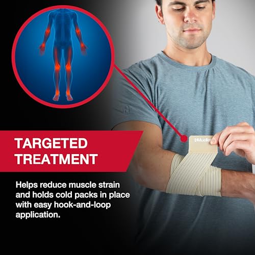 MUELLER Sports Medicine All-Purpose Support Wrap for Men and Women, Adjustable Compression for Joint and Muscle Support, Beige - size: Extra Long (Pack of 1)