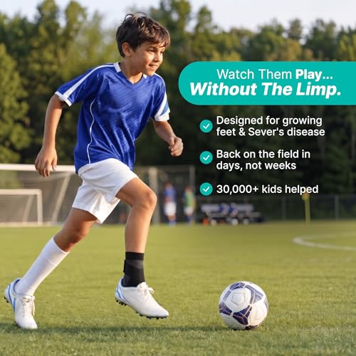 RecoverX Youth Heel & Ankle Sleeve for Kids, Sever's Disease, Heel Pain Relief & Growth Plate Support, Compression Brace for Soccer, Basketball & Running - Black (Small) - 1 Sleeve - size: Small