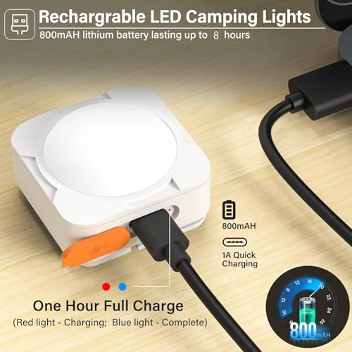 FLY2SKY 6Pack LED Rechargeable Camping Lights Tent Lantern Mini Emergency - style: 6 Pcs White
