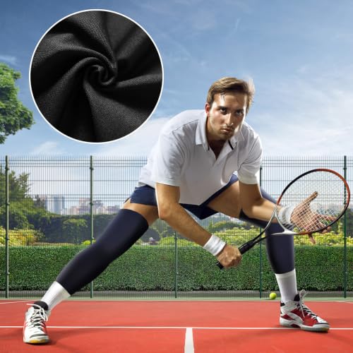 Skylety Compression Leg Sleeves Full Length Sleeves for Mens Basketball Cycling - color: Black, Dark Grey, Navy Blue, size: Small