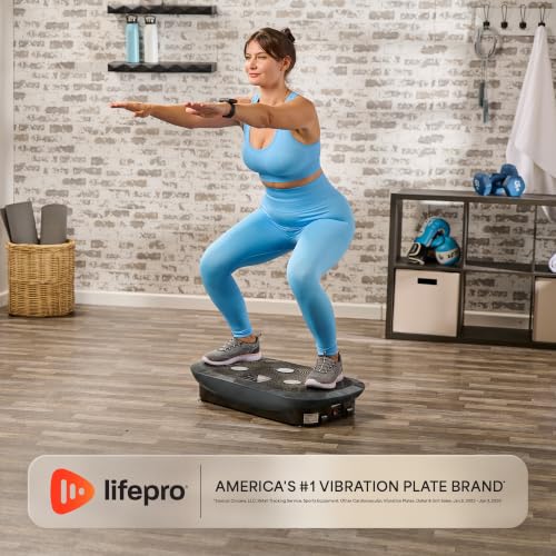 Lifepro Rumblex 4D Vibration Plate Exercise Machine with 7 Training Modes - color: Gray, size: Plus