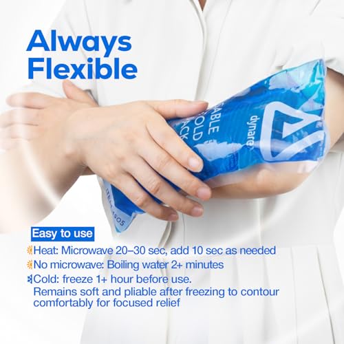 Dynarex Reusable Hot and Cold Gel Packs - 5" x 11" - Multi Purpose Compress for Injuries - Easy to Microwave or Freeze - First Aid, Sports, Home Use - 1 Count