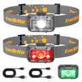 EverBrite Rechargeable Headlamp, 2 Pack Head Lamp for Kids & Adults - color: Pure Transparent