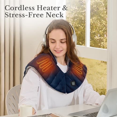 Portable Cordless Heating Pad for Neck and Shoulders Back, 15000mAh Battery