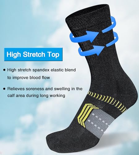 Suaskk Womens Cushioned Breathable Athletic Running Crew Socks 5 Pairs - color: Black 5 Pairs, size: 6-9