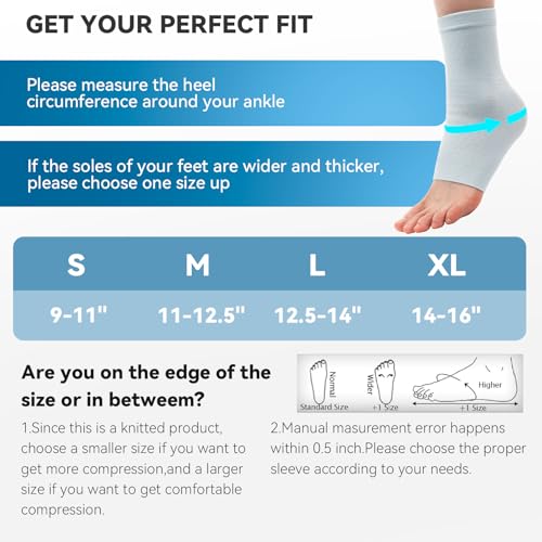 INDEEMAX 2 Pack Ankle Brace & Ankle Compression Sleeve for Women Men - color: Light Blue, size: Small