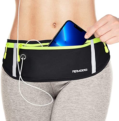 Fanny Pack for Women Men, Slim Running Belt Waist Bag Outdoor, Black - color: 11-Black-Green