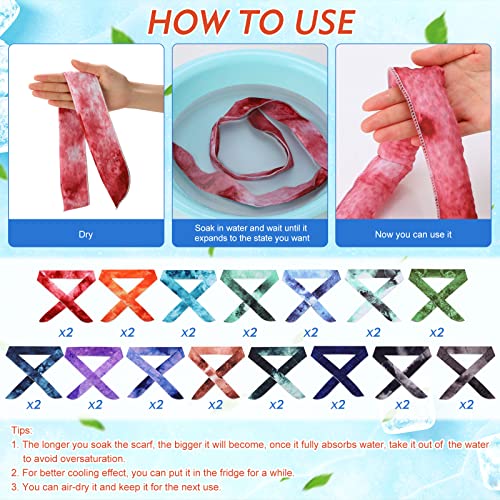 Lenwen Cooling Neck Wraps Neck Coolers for Hot Weather - style: Tie Dye
