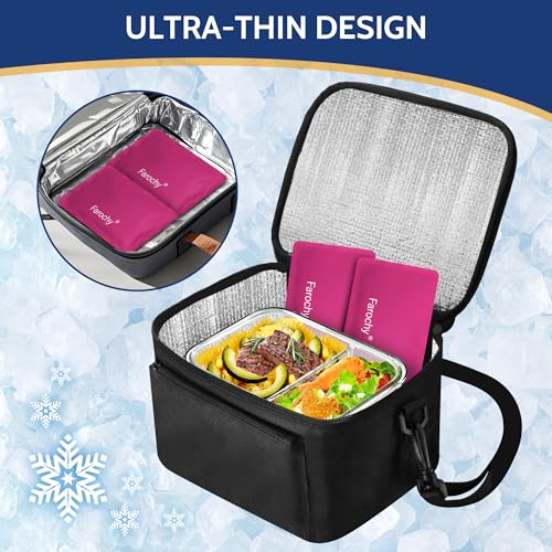 Reusable Ice Packs for Lunch Boxes, 4Pcs Soft Ice Packs for Cooler Gel Pack - color: Rosy