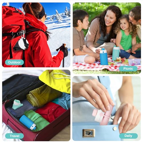PLTCAT Collapsible Water Bottles, 19oz Foldable Silicone Travel Bottles - color: Green and Taro Purple