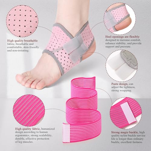 Junkin 2 Pairs Kid's Ankle Support Brace, Neoprene Sleeve, Pink - color: Pink
