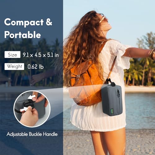 Haimont Freezable Snack Cooler Bag, Mini Chill Reusable Freezer Lunch Bags with Adjustable Handle, Wear Resistant Small Insulated with Zip Closure, Gray - color: Gray