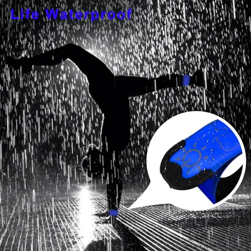 LED Safety Wristband Lights - Rechargeable Light Up Arm Ankle Band Kids Magic Slap Glow Bracelets Reflective Belt High Visibility for Night Cycling Walking Joggers Running Gear - color: Blue-Charge